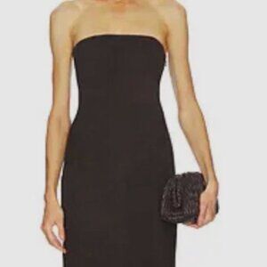 Miscreants London Strapless Black Column Maxi Dress US 6